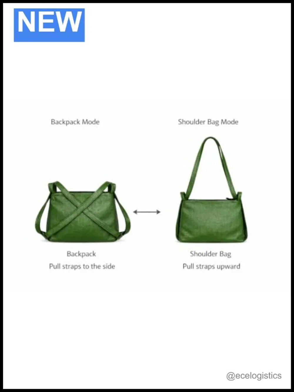 Italian Leather Convertible Backpack Shoulder Bag 2-in-1